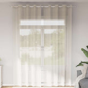 Vidaxl gordijnen voile met doorvoertules 2 st 140x300 cm crème - afbeelding 1