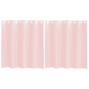 Vidaxl gordijnen voile met doorvoertules 2 st 140x140 cm lichtroze - afbeelding 2