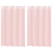 Vidaxl gordijnen voile met doorvoertules 2 st 140x175 cm lichtroze - afbeelding 2