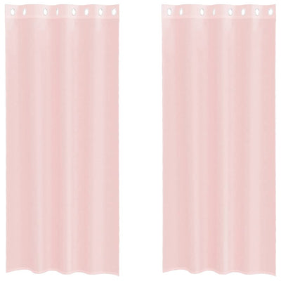 Vidaxl gordijnen voile met doorvoertules 2 st 140x225 cm lichtroze
