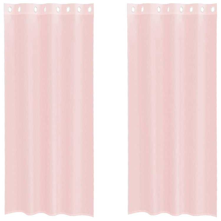 Vidaxl gordijnen voile met doorvoertules 2 st 140x225 cm lichtroze