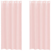 Vidaxl gordijnen voile met doorvoertules 2 st 140x245 cm lichtroze - afbeelding 2