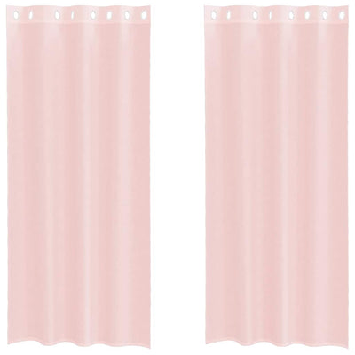 Vidaxl gordijnen voile met doorvoertules 2 st 140x245 cm lichtroze