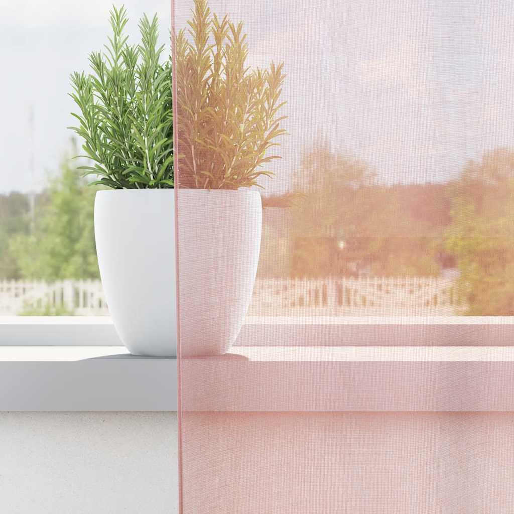 Vidaxl gordijnen voile met doorvoertules 2 st 140x245 cm lichtroze