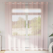Vidaxl gordijnen voile met doorvoertules 2 st 140x245 cm lichtroze - afbeelding 1