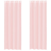 Vidaxl gordijnen voile met doorvoertules 2 st 140x260 cm lichtroze - afbeelding 2