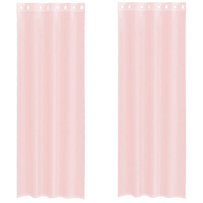 Vidaxl gordijnen voile met doorvoertules 2 st 140x260 cm lichtroze