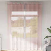 Vidaxl gordijnen voile met doorvoertules 2 st 140x260 cm lichtroze - afbeelding 1