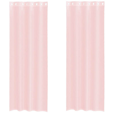 Vidaxl gordijnen voile met doorvoertules 2 st 140x300 cm lichtroze