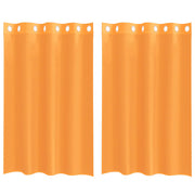 Vidaxl gordijnen voile met doorvoertules 2 st 140x175 cm oranje - afbeelding 2
