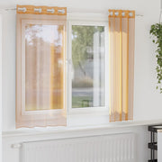 Vidaxl gordijnen voile met doorvoertules 2 st 140x175 cm oranje - afbeelding 1