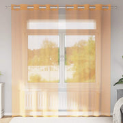 Vidaxl gordijnen met doorvoertules 2 st 140x225 cm oranje - afbeelding 1