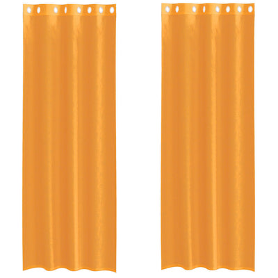 Vidaxl gordijnen voile met doorvoertules 2 st 140x260 cm oranje