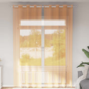 Vidaxl gordijnen voile met doorvoertules 2 st 140x260 cm oranje - afbeelding 1