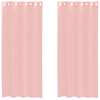 Vidaxl gordijnen met doorvoertules 2 st 140x225 cm roze