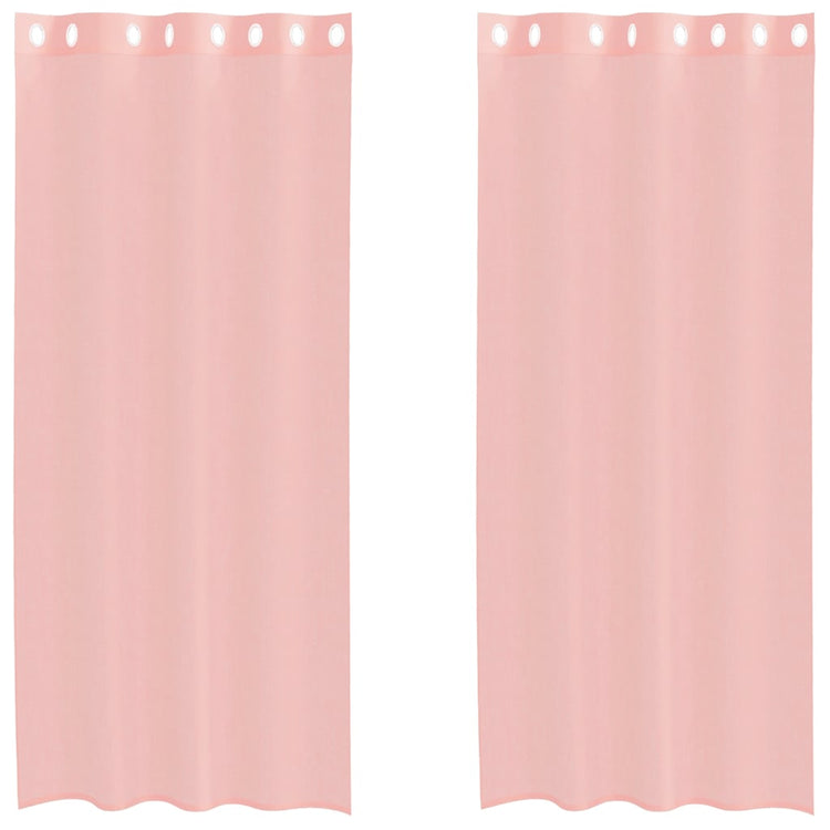 Vidaxl gordijnen met doorvoertules 2 st 140x225 cm roze