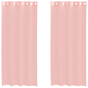 Vidaxl gordijnen voile met doorvoertules 2 st 140x245 cm roze - afbeelding 2