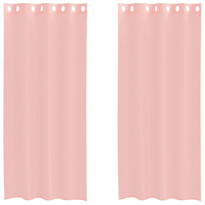 Vidaxl gordijnen voile met doorvoertules 2 st 140x245 cm roze