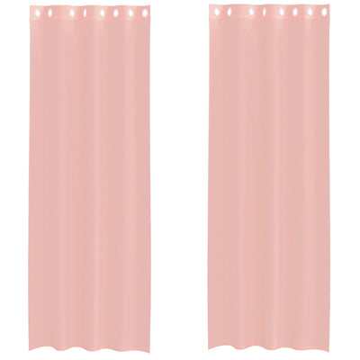 Vidaxl gordijnen voile met doorvoertules 2 st 140x260 cm roze