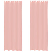 Vidaxl gordijnen voile met doorvoertules 2 st 140x300 cm roze - afbeelding 2