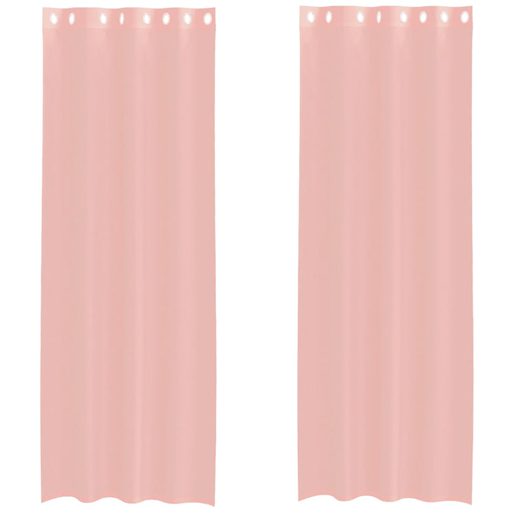 Vidaxl gordijnen voile met doorvoertules 2 st 140x300 cm roze