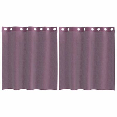Vidaxl gordijnen voile met doorvoertules 2 st paars 140x140 cm