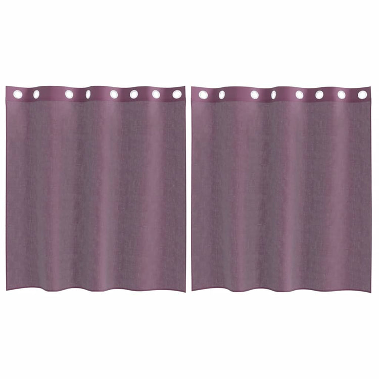 Vidaxl gordijnen voile met doorvoertules 2 st paars 140x140 cm