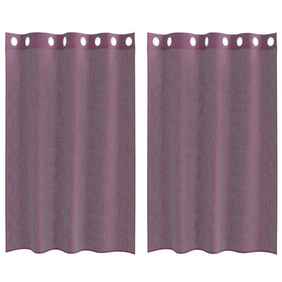 Vidaxl gordijnen voile met doorvoertules 2 st 140x175 cm paars