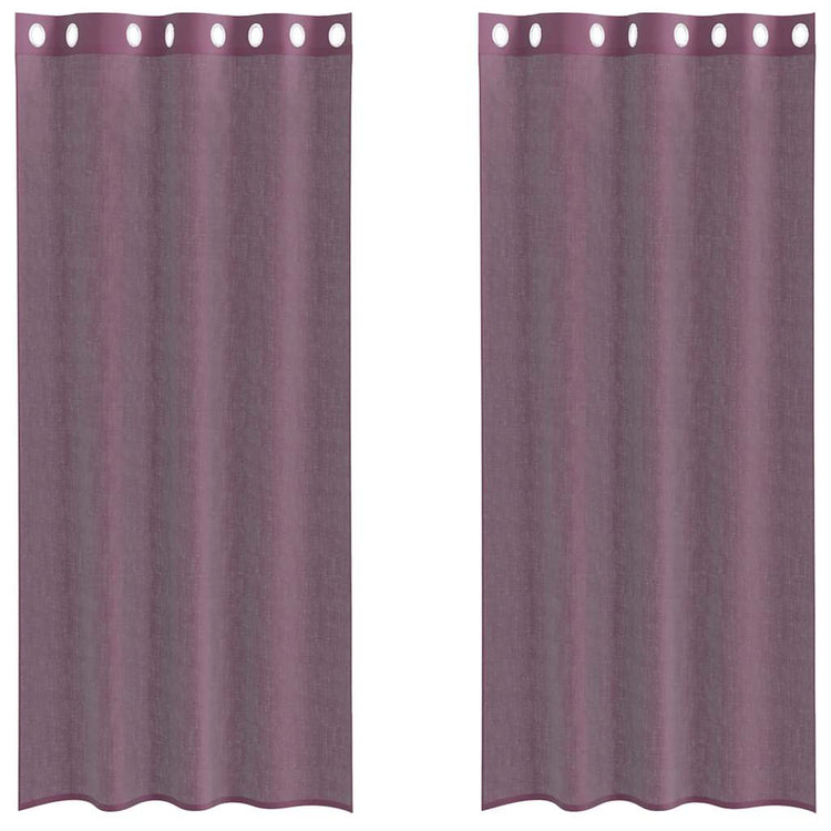 Vidaxl gordijnen voile met doorvoertules 2 st 140x225 cm paars
