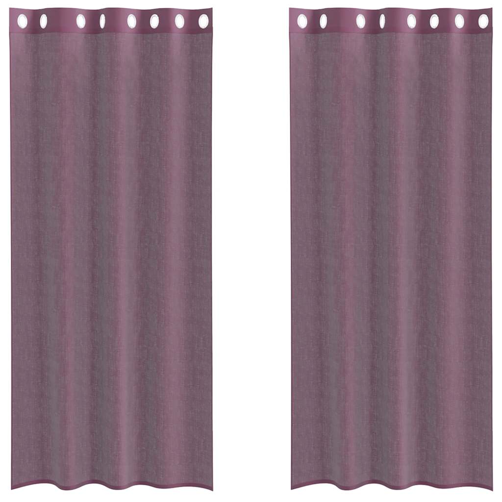 Vidaxl gordijnen voile met doorvoertules 2 st 140x225 cm paars
