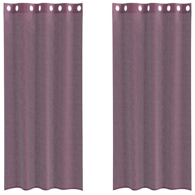Vidaxl gordijnen voile met doorvoertules 2 st 140x245 cm paars