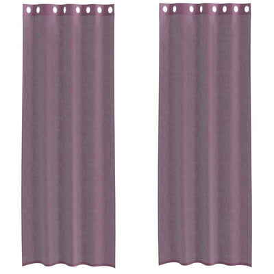 Vidaxl gordijnen voile met doorvoertules 2 st paars 140x260 cm