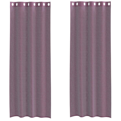 Vidaxl gordijnen voile met doorvoertules 2 st 140x300 cm paars