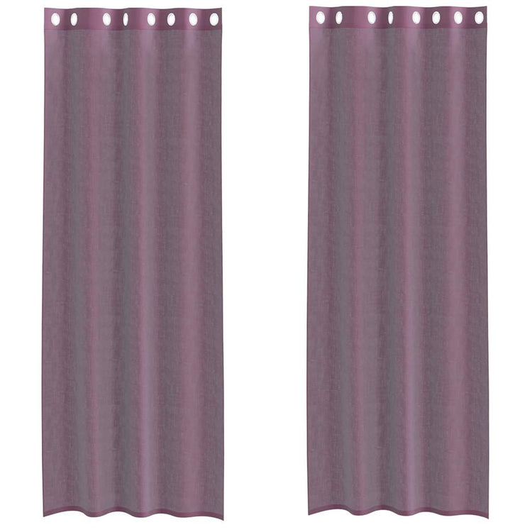 Vidaxl gordijnen voile met doorvoertules 2 st 140x300 cm paars