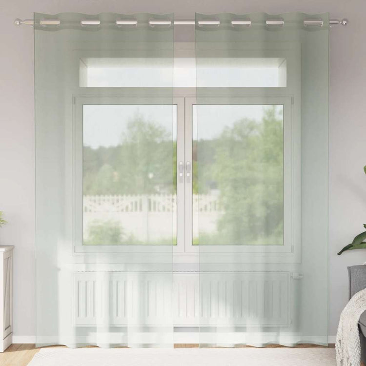 Vidaxl gordijnen voile met doorvoertules 2 st 140x245 cm lichtgrijs