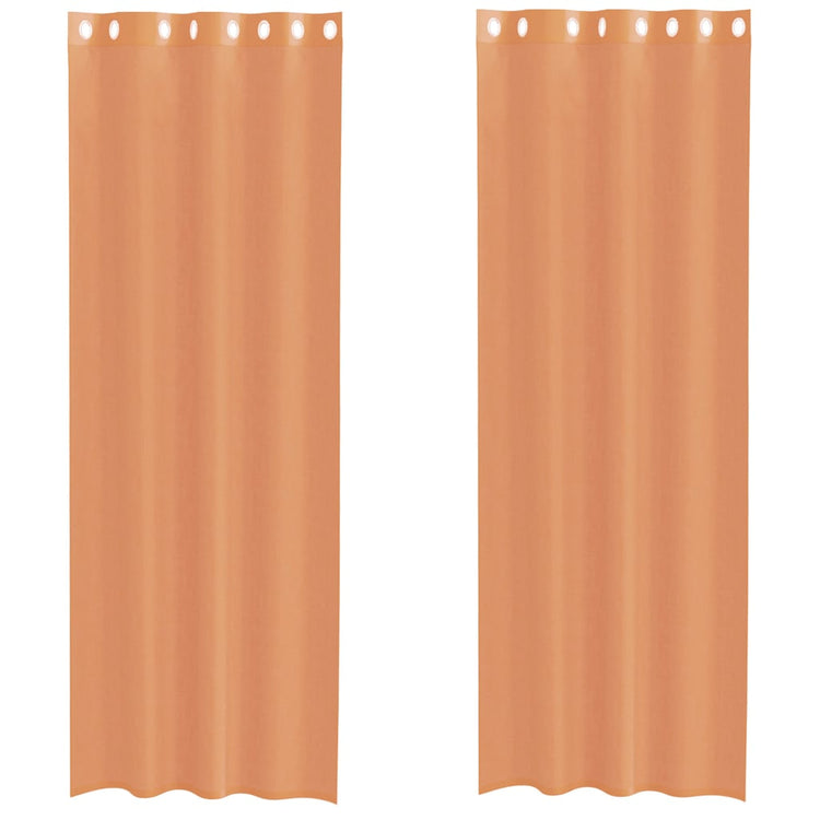 Vidaxl gordijnen voile met doorvoertules 2 st terracotta