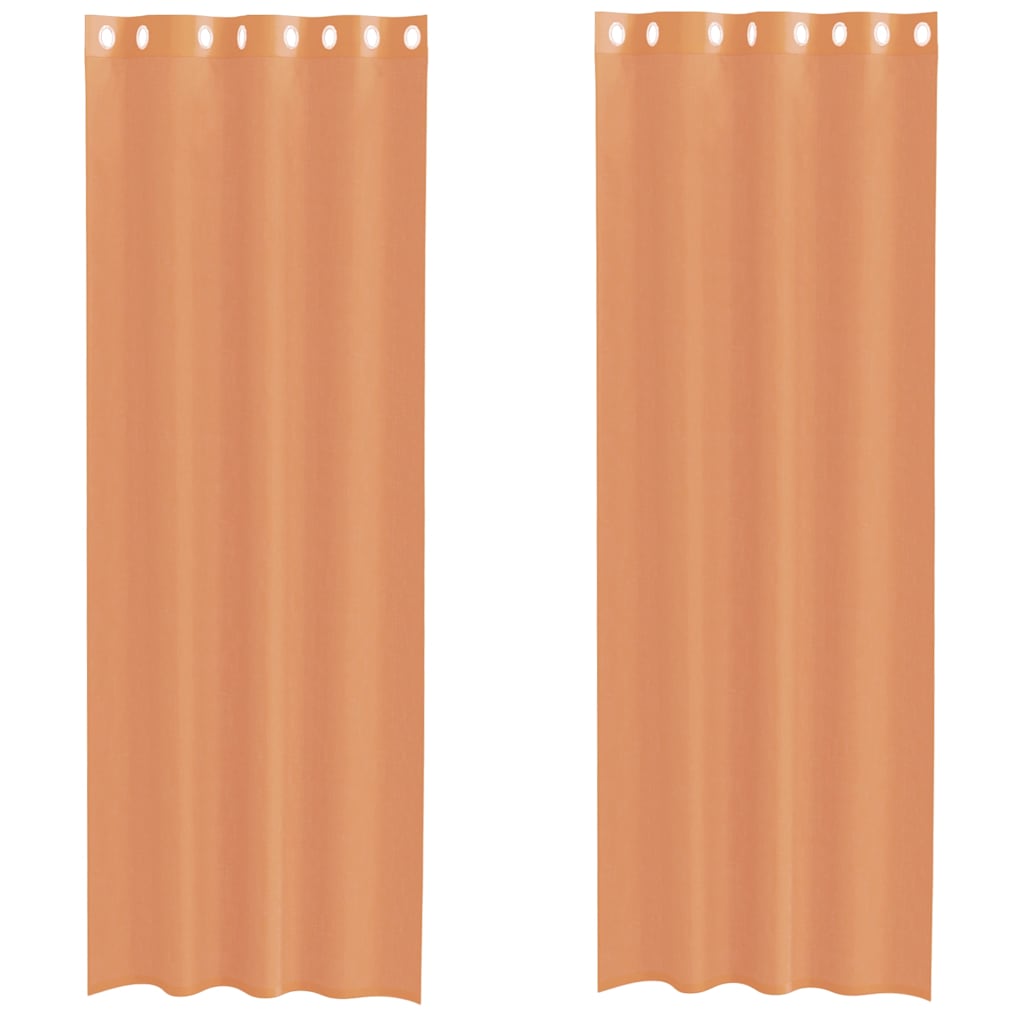 Vidaxl gordijnen voile met doorvoertules 2 st terracotta