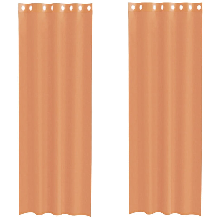 Vidaxl gordijnen voile met doorvoertules 2 st terracotta