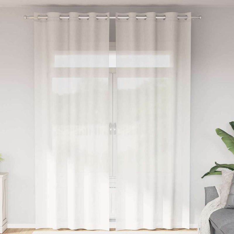 Vidaxl gordijnen voile met doorvoertules 2 st wit