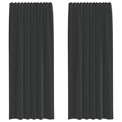 Vidaxl gordijnen voile met roedezakken 2 st zwart