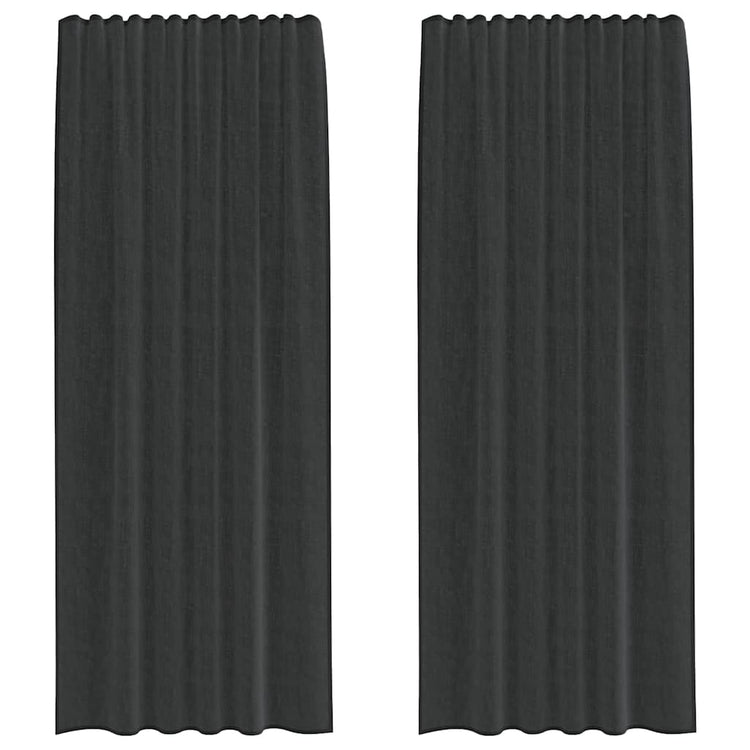 Vidaxl gordijnen voile met roedezakken 2 st zwart