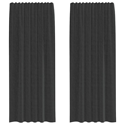 Vidaxl gordijnen voile met roedezakken 2 st zwart