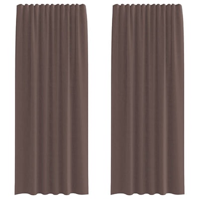 Vidaxl gordijnen voile met roedezakken 2 st bruin