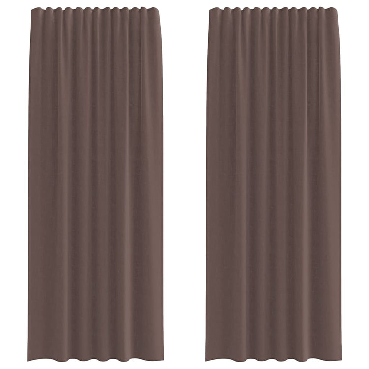 Vidaxl gordijnen voile met roedezakken 2 st bruin