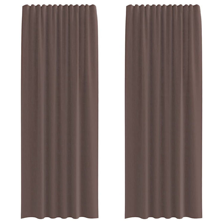 Vidaxl gordijnen voile met roedezakken 2 st bruin