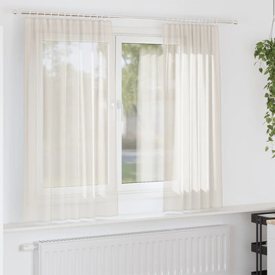 Vidaxl gordijnen voile met roedezakken 2 st crèmekleurig