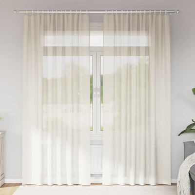 Vidaxl gordijnen voile met roedezakken 2 st crèmekleurig