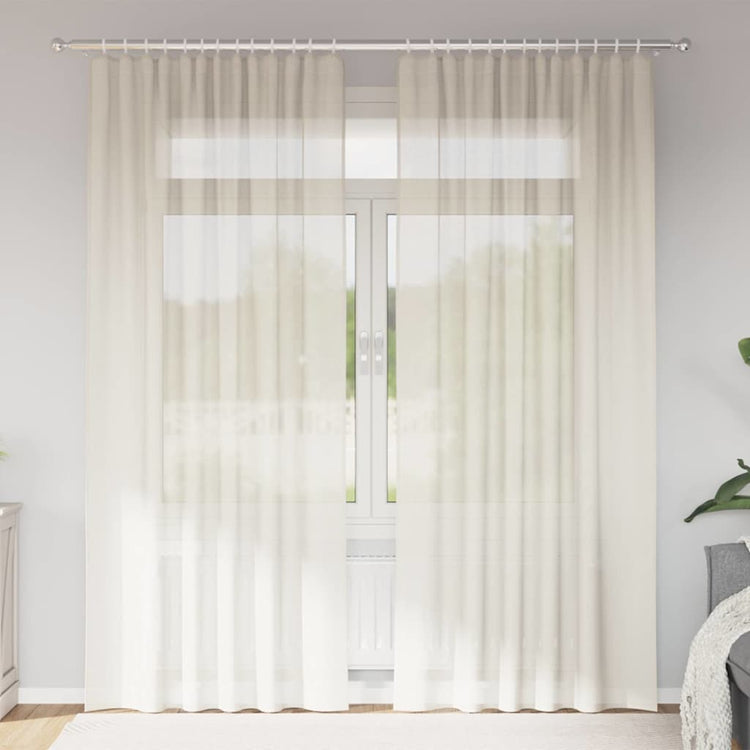 Vidaxl gordijnen voile met roedezakken 2 st crèmekleurig