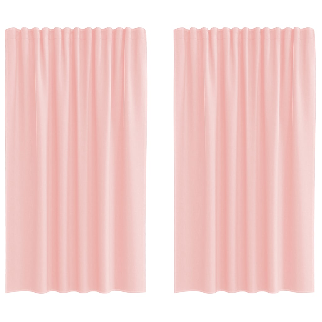 Vidaxl gordijnen voile met roedezakken 2 st roze