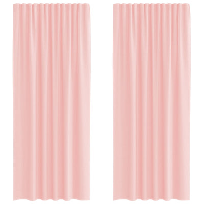 Vidaxl gordijnen voile met roedezakken 2 st roze
